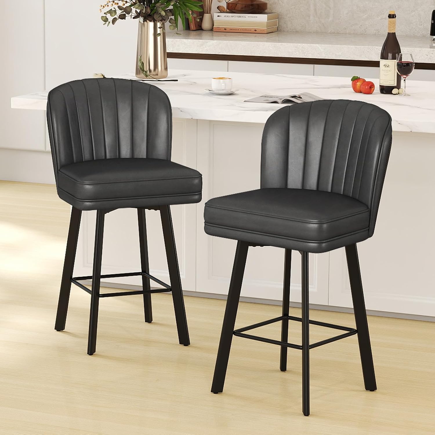 Commercial Kitchen Island - Moderne draaibare barkrukken op tegenhoogte, set