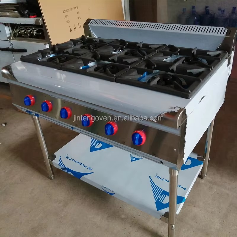 Commercial Kitchen Burner - Commerciële keukenuitrusting professionele 6-pits gasfornuis industrieel