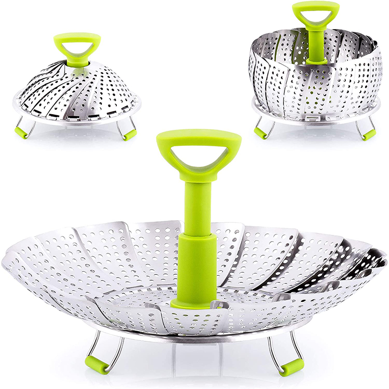 Commercial Kitchen Steamer - 9 inch roestvrijstalen lotus stoombak opvouwbare
