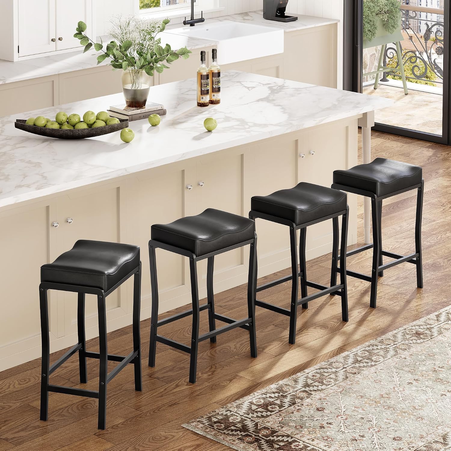 Commercial Kitchen Island - Barstoelen op barkrukhoogte, set van 1/2/4,