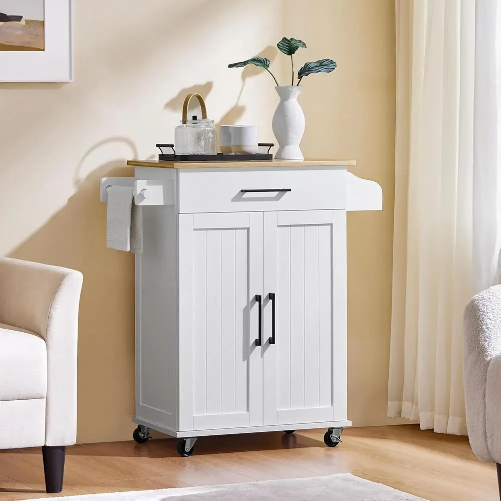 Witte rollende keukenwagen met - Commercial Kitchen Island recensie en prijs