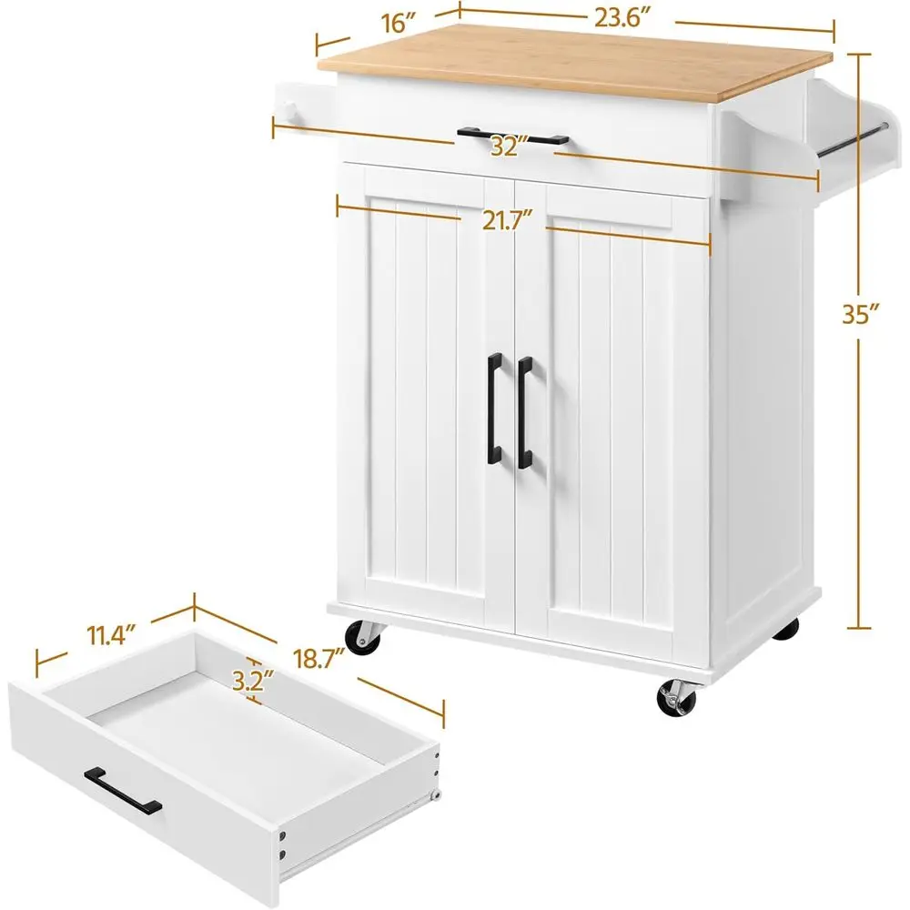 Witte rollende keukenwagen met - Commercial Kitchen Island recensie en prijs