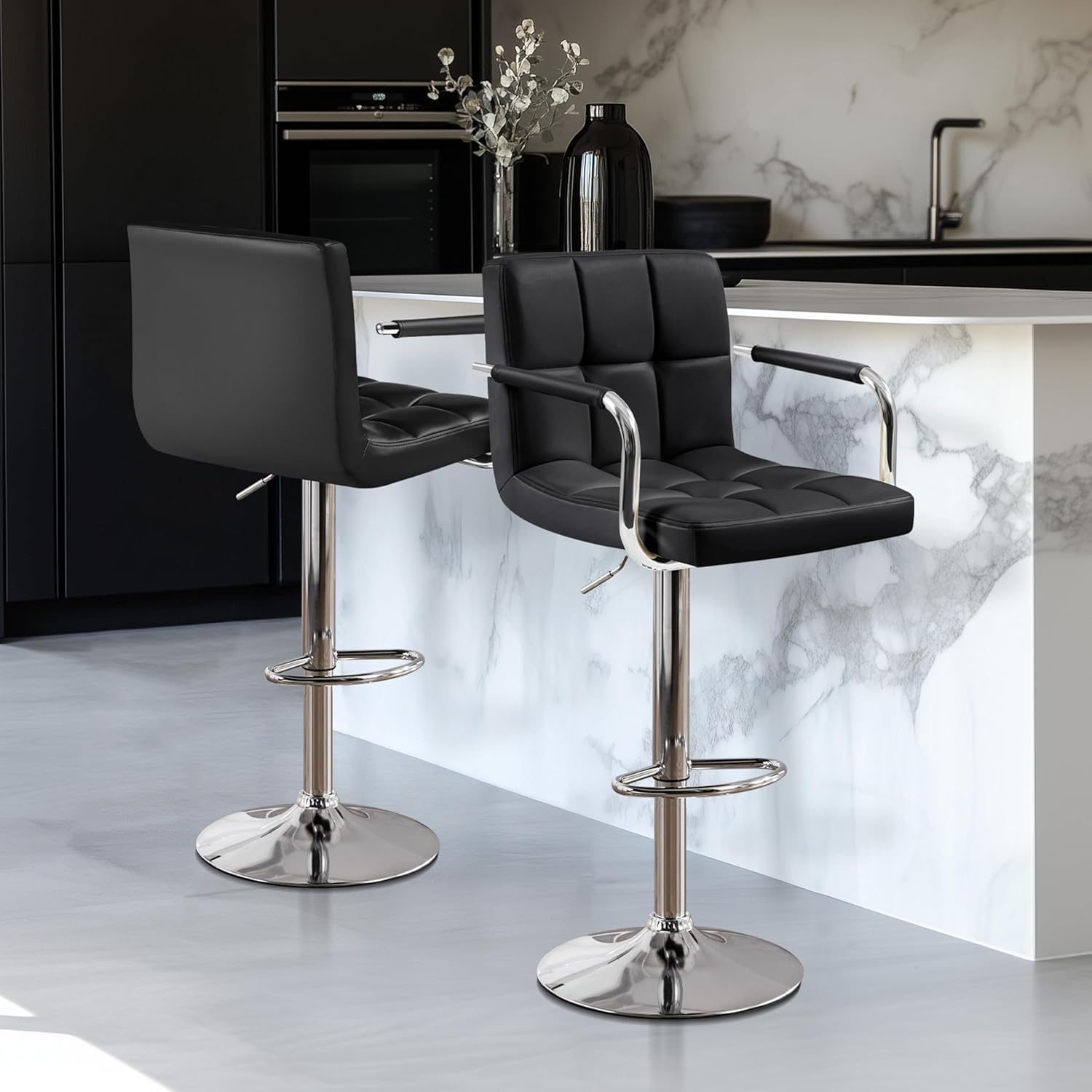 Barstoelen set van 2, PU-leer  - Commercial Kitchen Island recensie en prijs