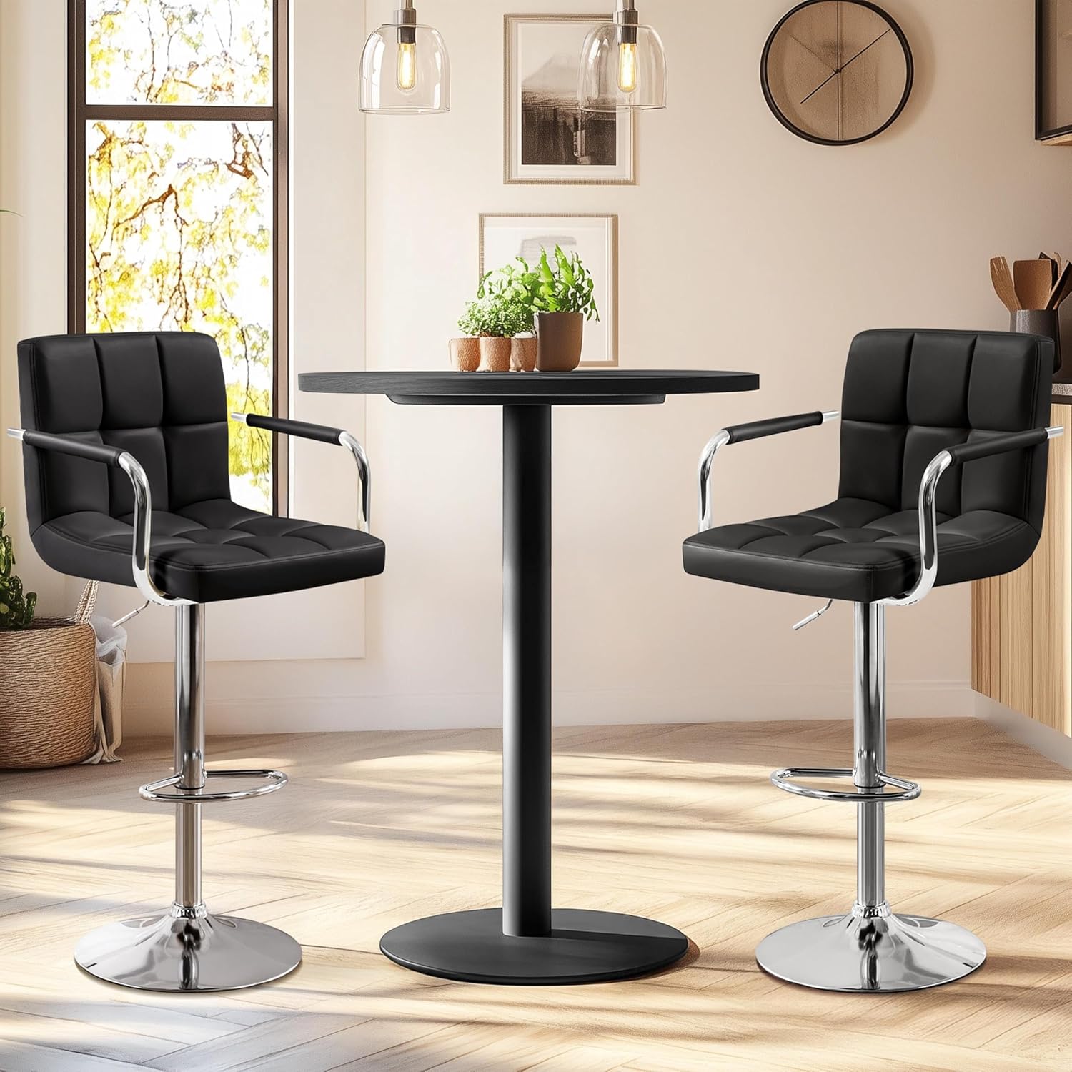 Barstoelen set van 2, PU-leer  - Commercial Kitchen Island recensie en prijs